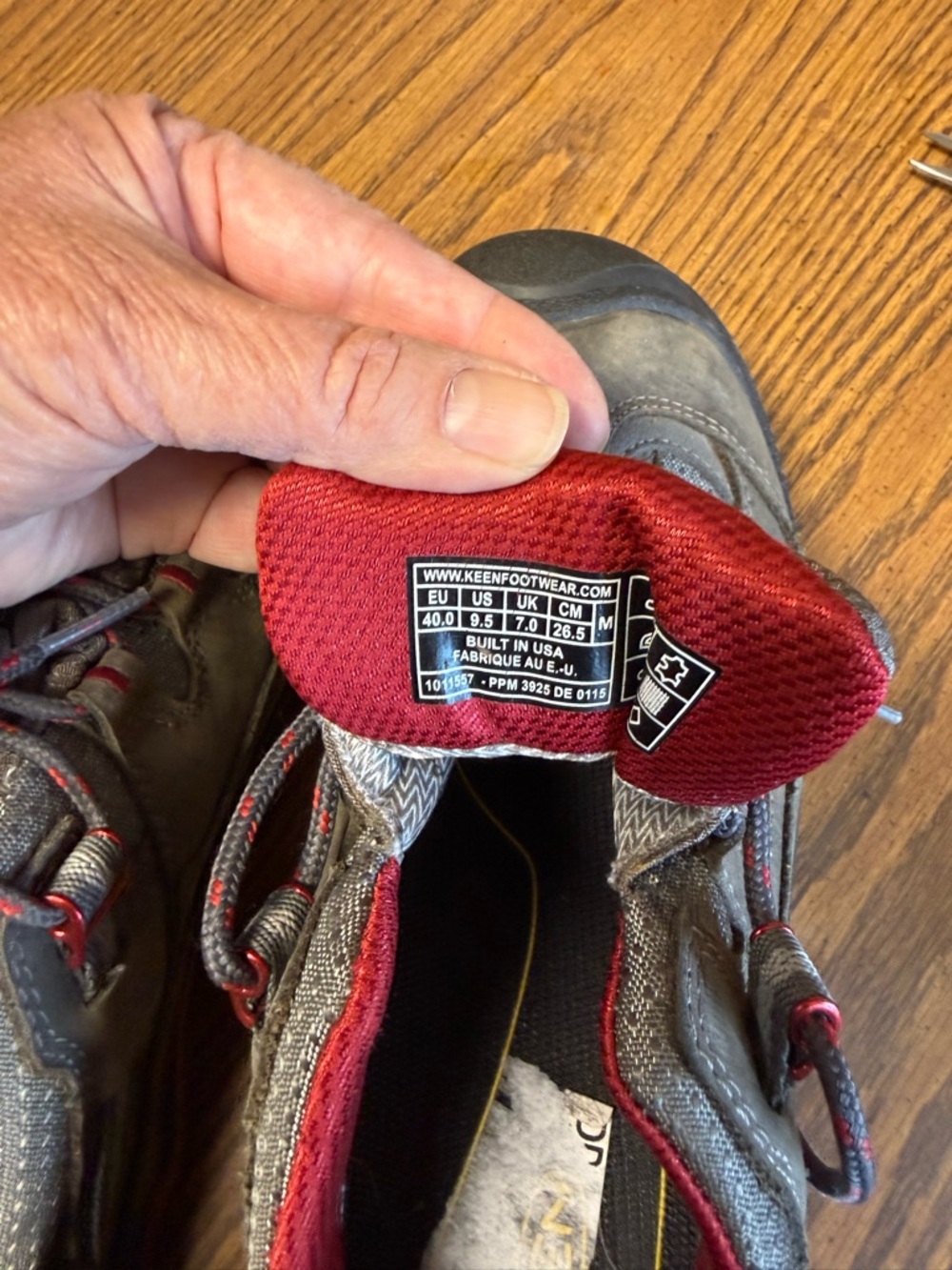 Keen Gray and Red Low-Top Hiking Shoes - Picture 5 of 5